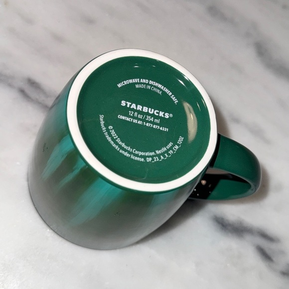 Starbucks Green Marbled Coffee/Tea Mug 2022 12 Oz Ceramic - Picture 3 of 3